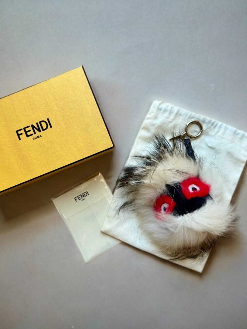 Fendi Kurioso Bag Bugs Fox Mink Fur Bag Charm